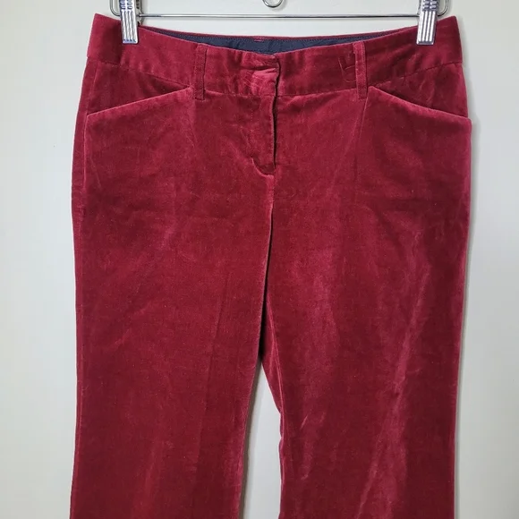 Express Design Studio Vintage Y2K Red Velvet Editor Pants Size 2 - Picture 4 of 8